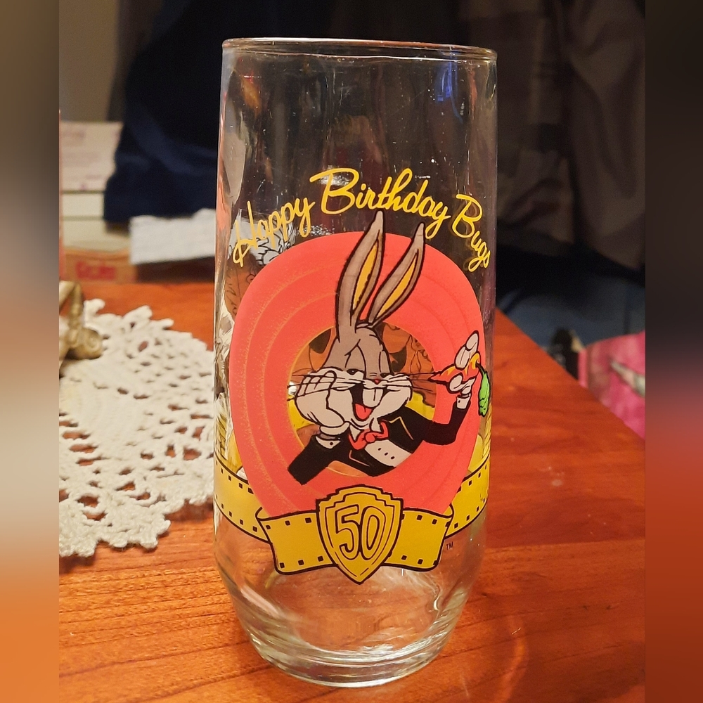 Bugs Bunny 50th Happy Birthday Glass